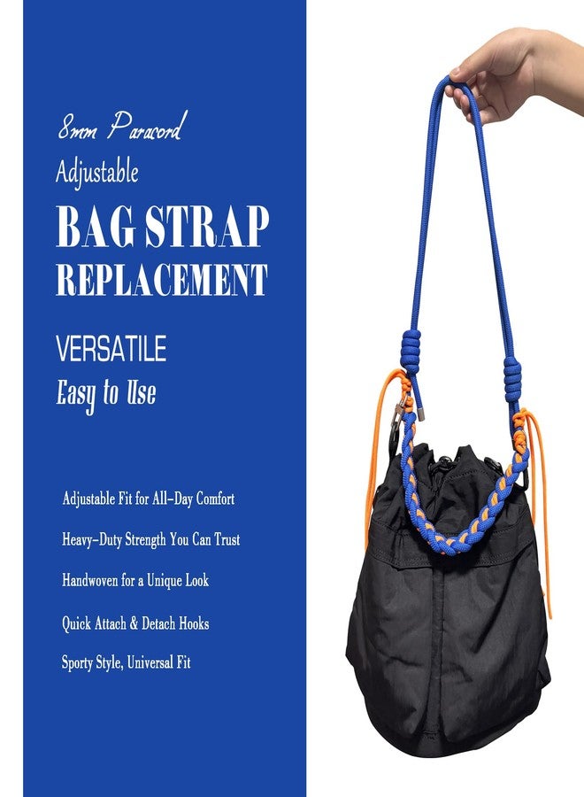 DAOSUN Dark Blue Paracord Rope Purse Straps Replacement Crossbody for Handbags, O Shape Adjustable Braided Bag Shoulder Strap Hand Woven Cross Body Purse Strap for Men & Women - Image 3